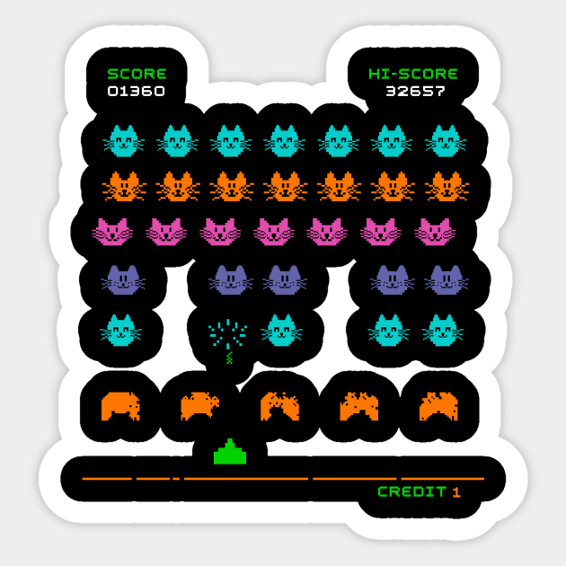 Space Cats Invasion Sticker by expo